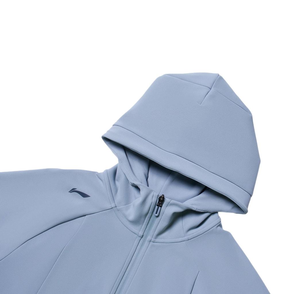 Li-Ning Plain Hooded Cardigan Sweatshirt Men Sweatshirts Soft-Gray-Blue AWDSB85-3