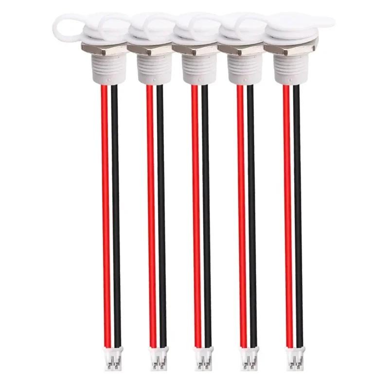 2-Pin Type-C Female Socket Connector Jack Female Charging Port with Snap Type-C Waterproof Female Dock Charger 1/5/10PCS