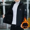 Woodpecker Men's Fleece-lined Hooded Jacket - Detachable Hood, Casual Spring/Autumn/Winter Coat