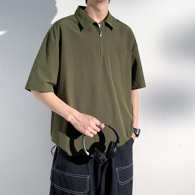 Men's Summer Lightweight Half-Zip Polo T-Shirt