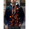 Men Halloween Pumpkin Dead Tree Night 3D Full Print Drawstring Hooded Sweatshirt With Kangaroo Pocket