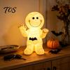Mummy With Bat Details Resin Atmosphere Light, Halloween Smiling Statue with Spooky But Cute Decor Decor, Cartoon Figurine Light for Desktop Ornament