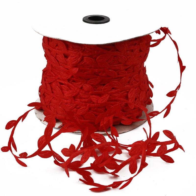 Polyester Leaf Lace for DIY Clothing, Jewelry, Wreath, and Rattan Bag Decorations