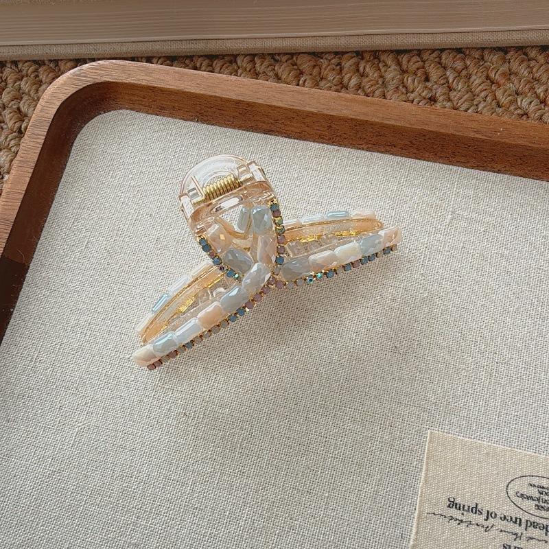 Rainbow Candy-Style Rhinestone Claw Clip, High-End and Exquisite Rear Hair Clip for Women, High Quality