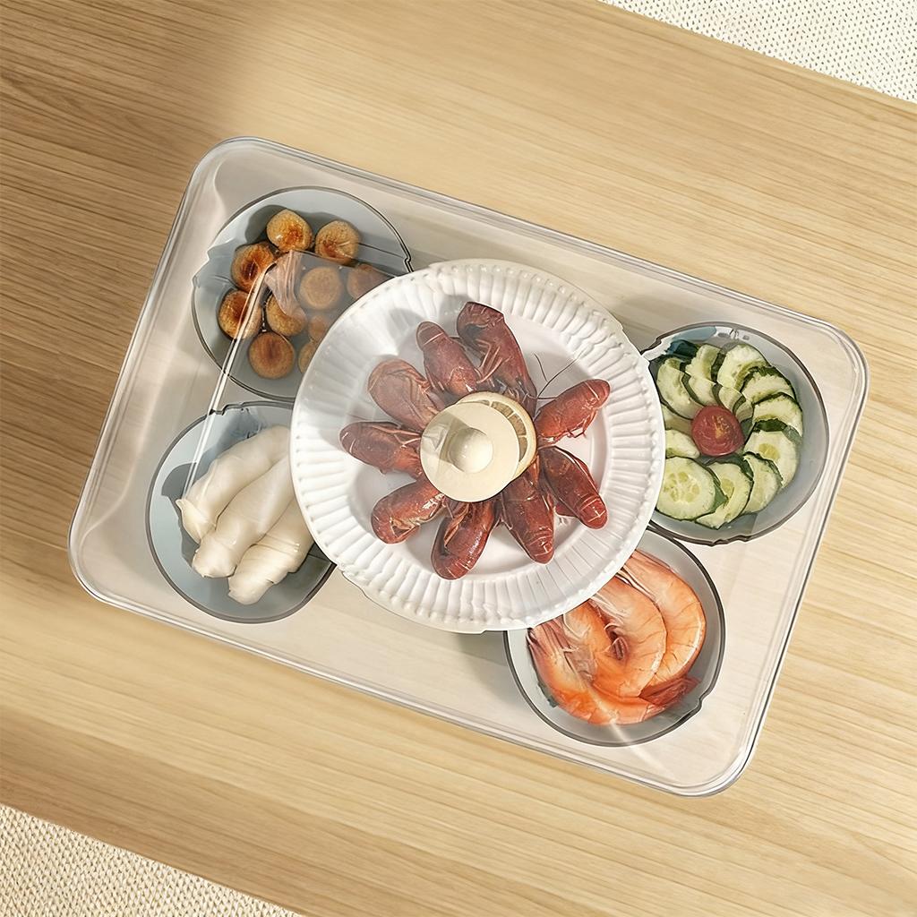 WORTHBUY Reusable Plastic Food Cover Clear Dustproof&Insect Food Fresh-keeping Cover Protective Lid Kitchen Storage Accessories