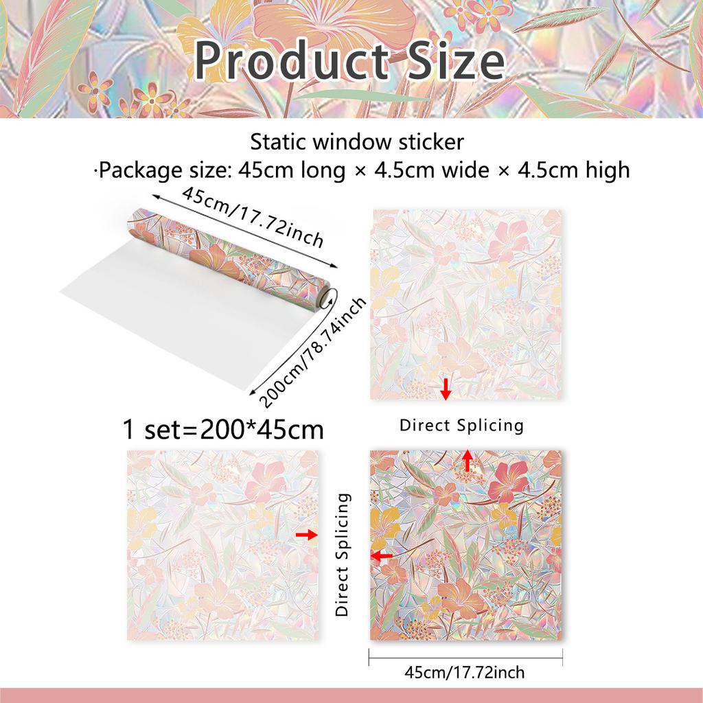 A Variety Of Colorful Flowers, Colorful Sunlight Electrostatic Stickers, Double-Sided Visual Window Glass Decorative Wall Stickers
