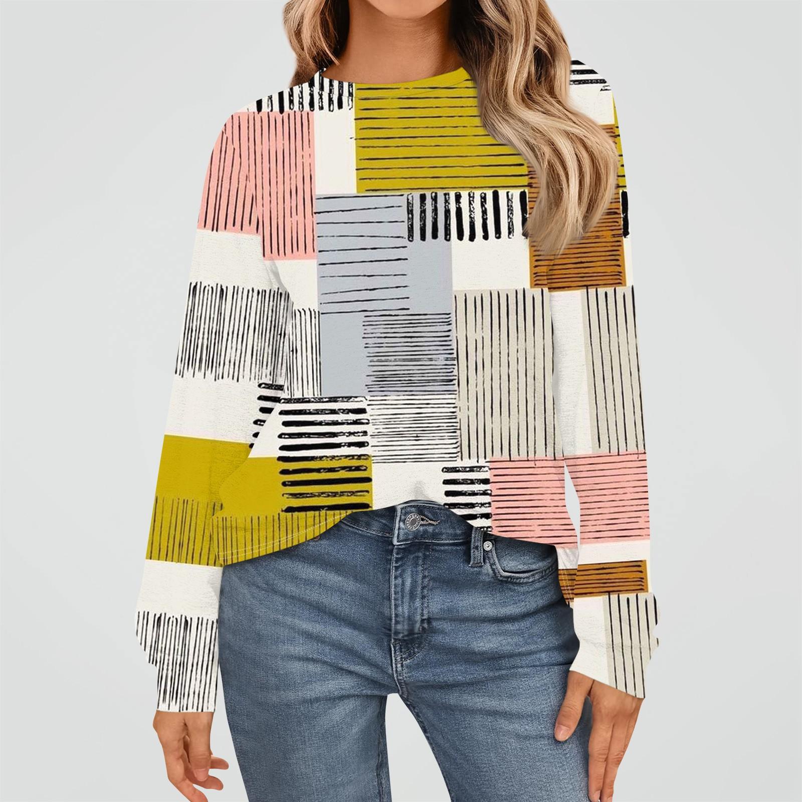 

Женская мода рубашки с длинным рукавом свободные облегающие с круглым вырезом базовые топы повседневные наряды XL жёлтый