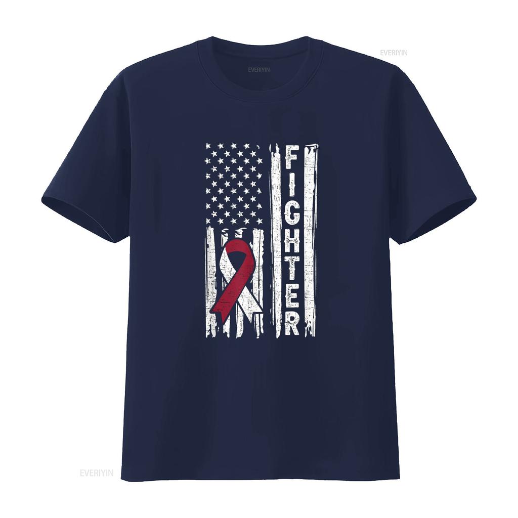 Head And Neck Cancer Patient Fighter Throat Oral Flag T Shirt vintage Washed streetwear Comfortable Soft Slightly Unisex