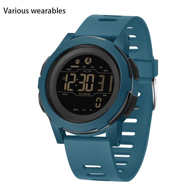 Calorie Pedometer Electronic Watch Waterproof Multifunctional Sports Shockproof Smart Alarm Clock Watch for Men and Women