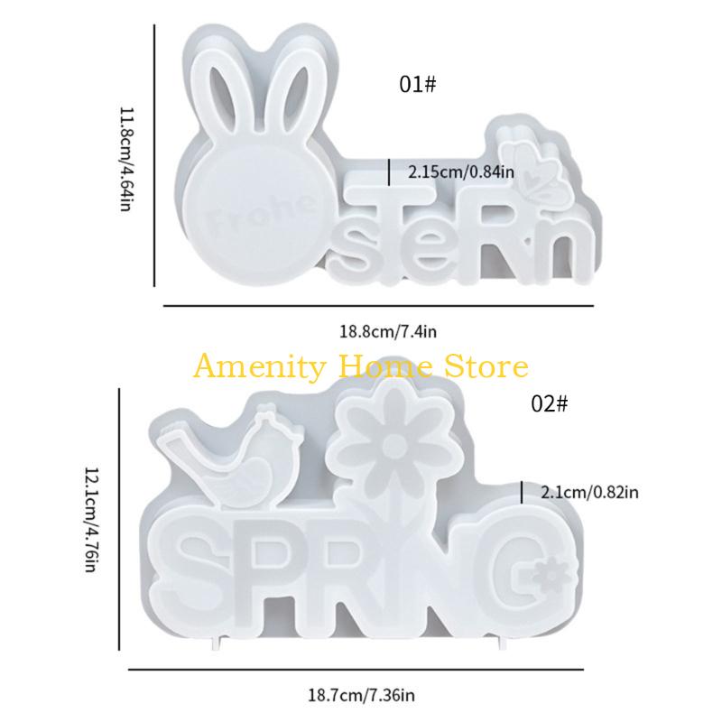 F26C Easter Letter Silicone Molds for Resin Casting and Making Soap Chocolate