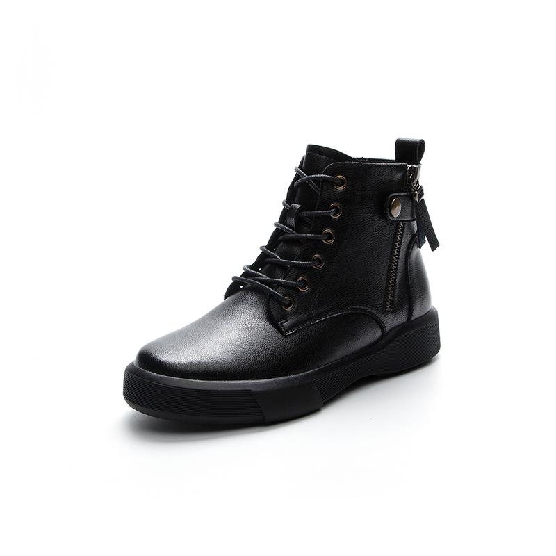 Casual Martin boots women's spring and autumn flat heel soft-soled short boots 2025 new British style large size versatile women's boots