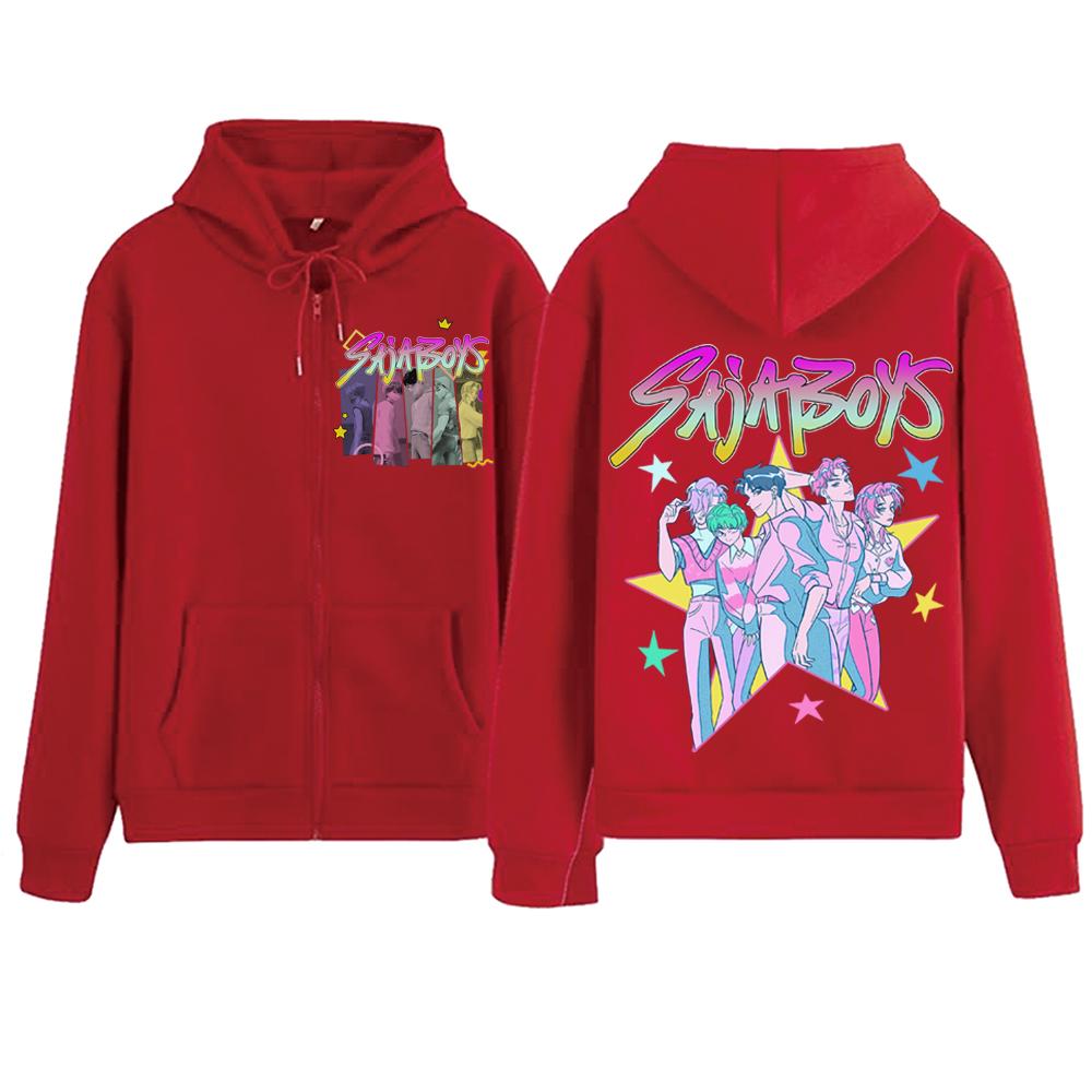 2025 Anime KPop Demon Hunters Rumi Mira Zoey Saja Boys Zipper Hoodies Coats Harajuku Pullover Tops Streetwear Sweatshirt