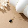 Arvaleff Black Agate Pendant Necklace - Light Luxury Retro Jewelry for Women