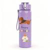 1PC Happy Birthday Dachshund Art 750ml Color Plastic Sports Water Bottle Leakproof Flip Straw Lid Suitable for Sports Office Home Use