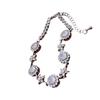 Geometric Flower Crystal Bracelet For Women Elegant Floral Jewelry Gift For Spring