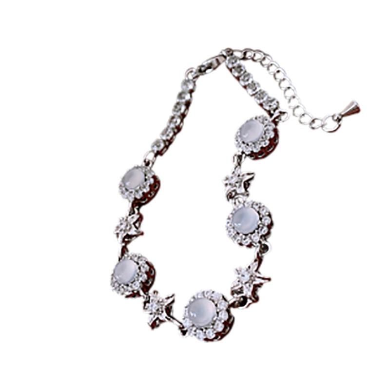 Geometric Flower Crystal Bracelet For Women Elegant Floral Jewelry Gift For Spring