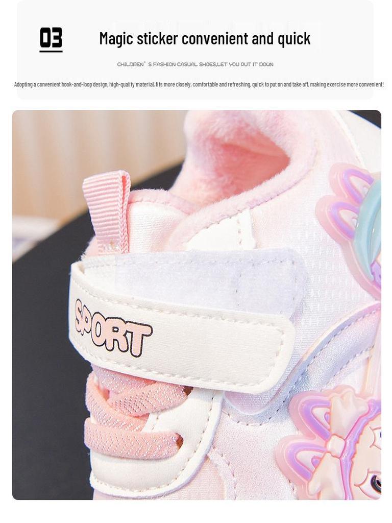 Dziecięce Buty do Biegania ze Skóry z Postaciami z Kreskówek - Koreański Styl Jesień/Zima 2025 Codzienne Trampki dla Maluchów i Uczniów