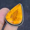 Natural Baltic Amber Gemstone 925 Sterling Silver Jewelry Ring Size 9 w0p99