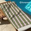 Roze & Groene Streep Sneldrogende Badhanddoek Microvezel strandlaken lichtgewicht zwemmen kamperen yoga strand uit