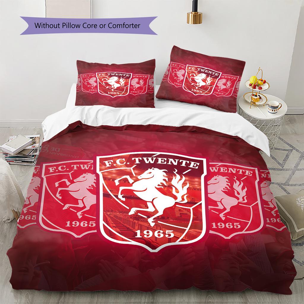 FC Twente Pattern Bedding Quilt Set  Home Decoration  Gift (1 * Duvet Cover + 2 * Pillowcase  Without Core).xwn
