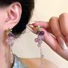 Elegant Grape Cluster and Wheat Ear Tassel Earrings for Women - Fashionable and Versatile Slimming Ear Jewelry