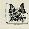 Butterfly Flower Metal Wall Art, Black Floral Bouquet Decor for Living Room, Valentine Wedding Mother Day Gift