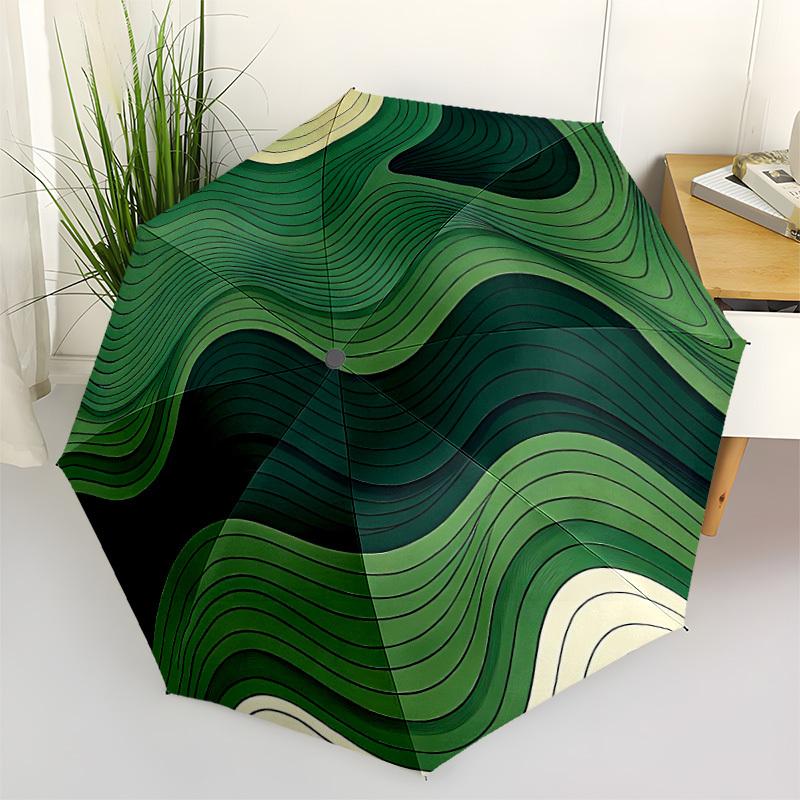 1 Stück Wellenform Automatisches Öffnungs-/Schließschirm mit Ein-Tasten-Bedienung, Winddichtes Design, Leichter Tragbarer Schirm für Damen & Herren6058