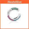 Fashionable European Style Rhinestone Ear Clips Colorful Alloy Ear Jewelry