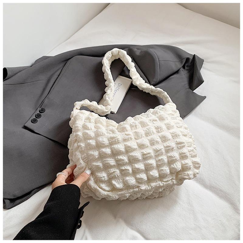 Pleated Bubble Shoulder Bag New Simple Waffle Messenger Bag Large Capacity Fashionable Cloud Bag