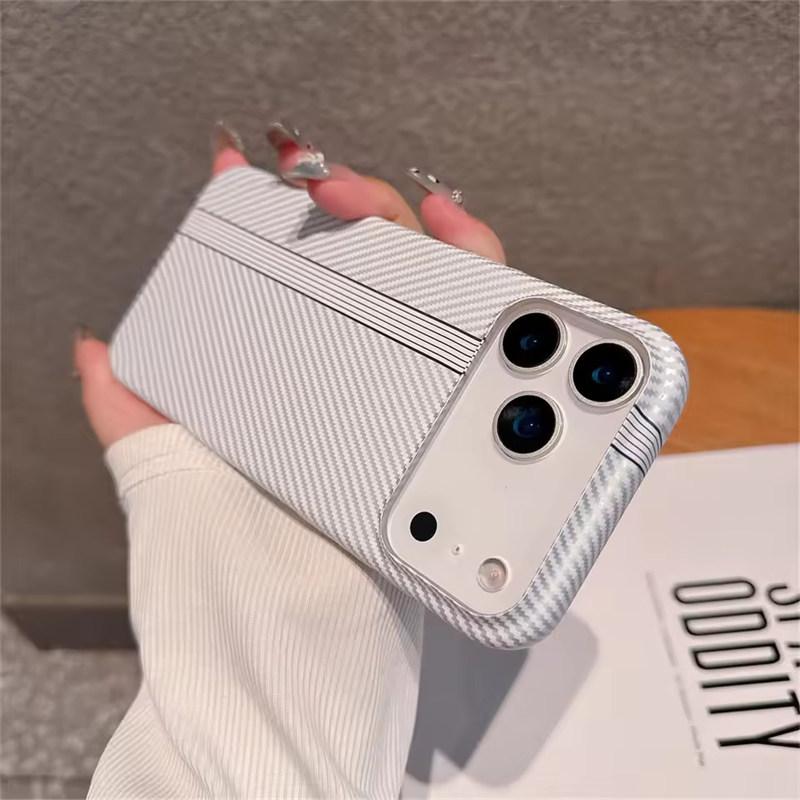 Kevlar Carbonfaser PC Hartschalen-Hülle für iPhone 17 Air 16 Pro Max 15 14 Plus 13 12 11 Stoßfester Kamera-Stoßfänger Ultradünne Abdeckung