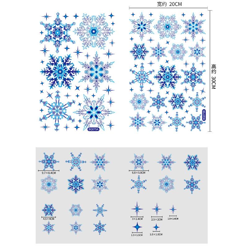 Merry Christmas Window Sticker Snowflake Santa Claus PVC Glass Decoration for Home 2025 Xmas Party New Year Wall Decor