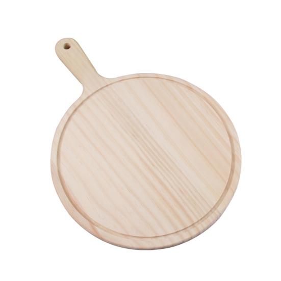 Pizza Board Premium with Handle Wood Cheese Bread Cutting Board for Bread