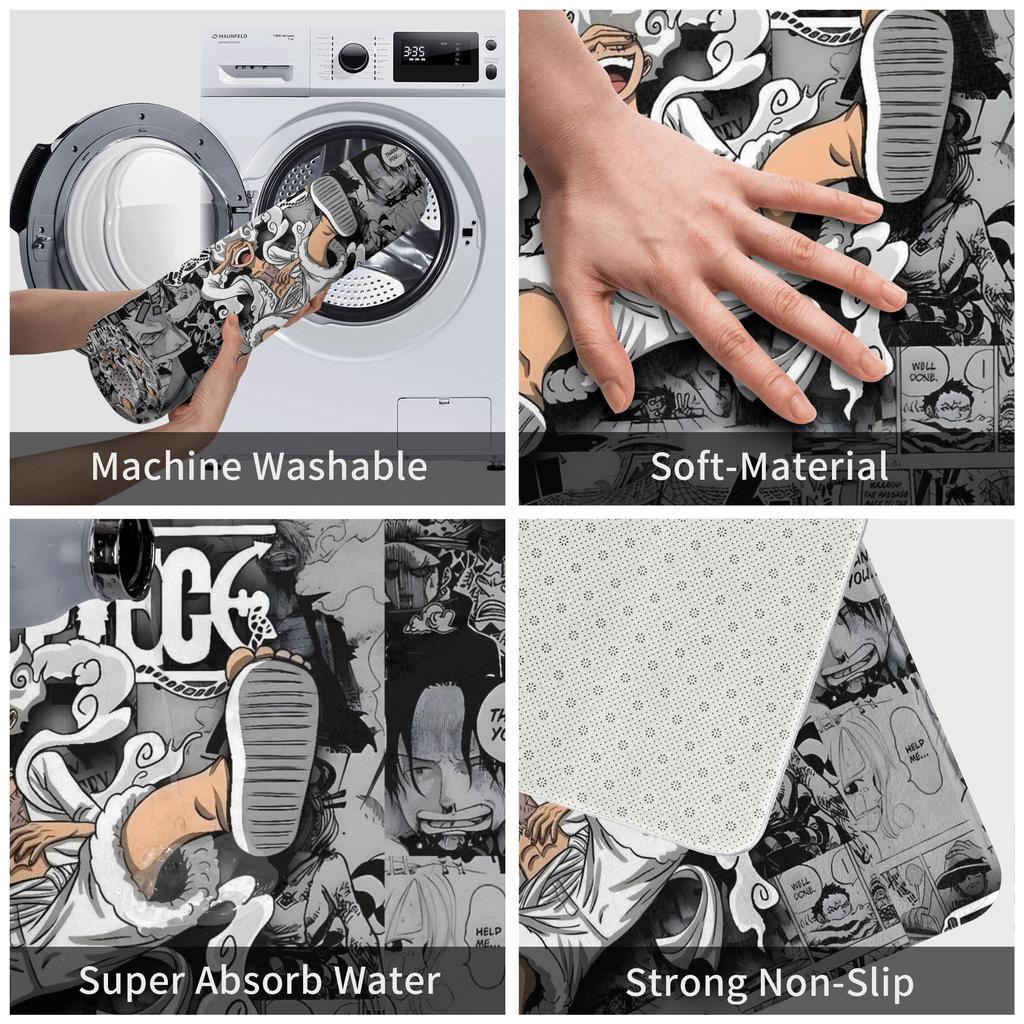 Trafalgar Law One Piece Anime Doormat Anti-Slip Entrance Kitchen Bathroom Floor Door Mats Toilet Carpet Rug