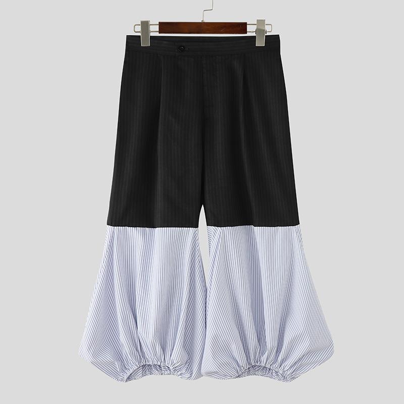 

INCERUN Men Zip-up Waist Casual Striped Long Baggy Lantern Pants Trousers 5XL синий
