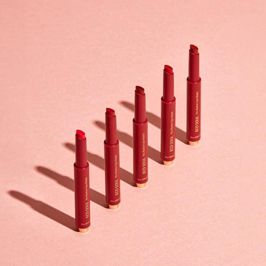 THE SAEM Eco Soul Kiss Button Lips Matte  2g/0.07oz (5 Color Options)