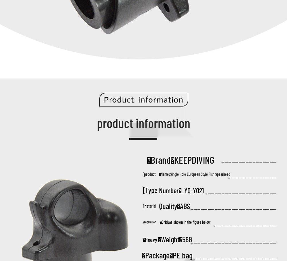 Europäisches Harpunen-Zubehör: Einloch-Speerspitze mit Gummibandhalter für Tauchen & Unterwasserfischerei