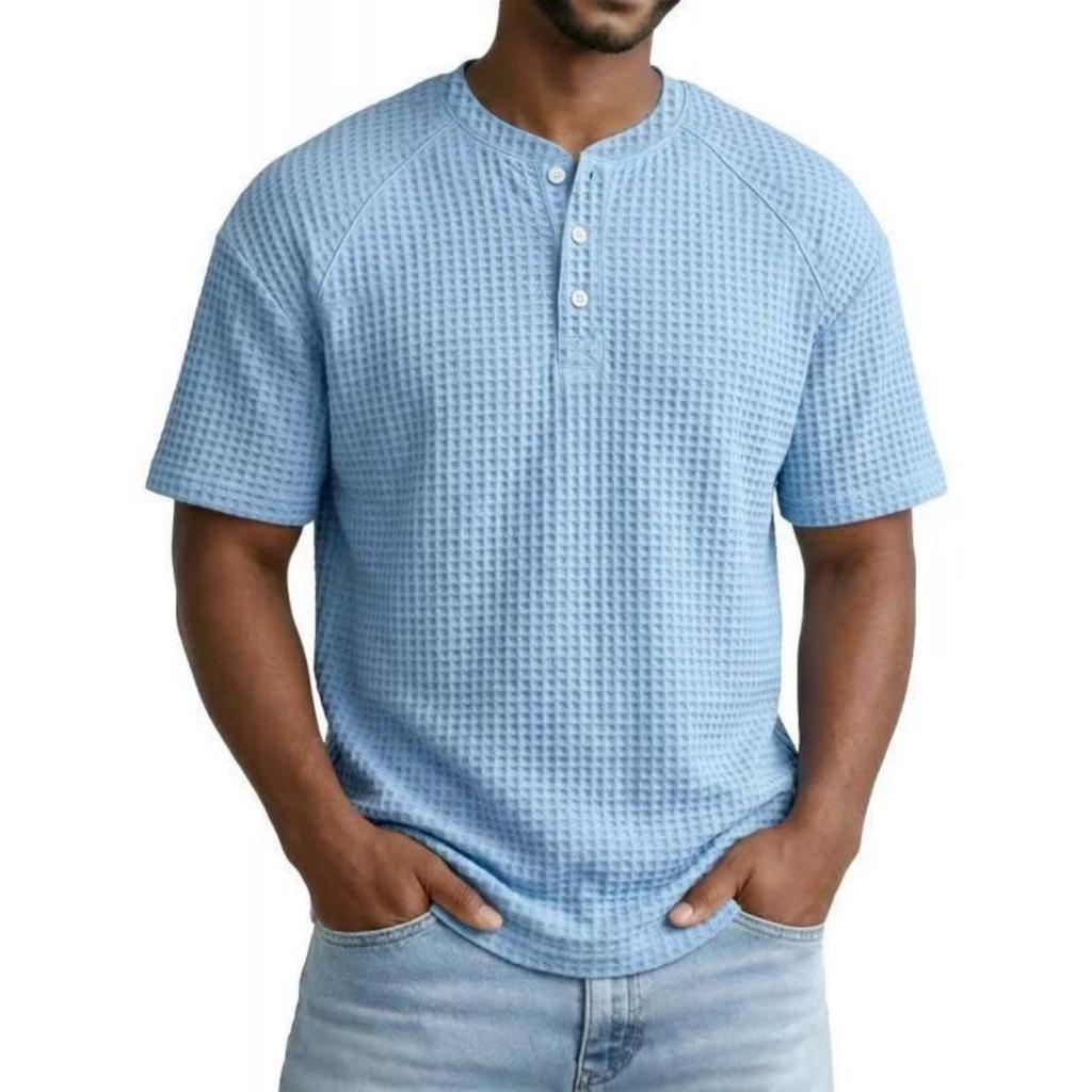 Men's Casual Fashionable Loose And Soft Breathable Short-sleeved Top.