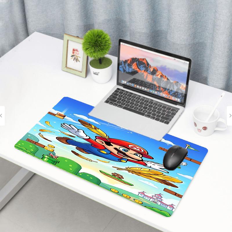 Super Mario Print Mouse Pad, Anti‑Slip Desktop keyboard Mat, for PC Laptop Gaming Working Daily Use, Cool Festival Surprise Gift