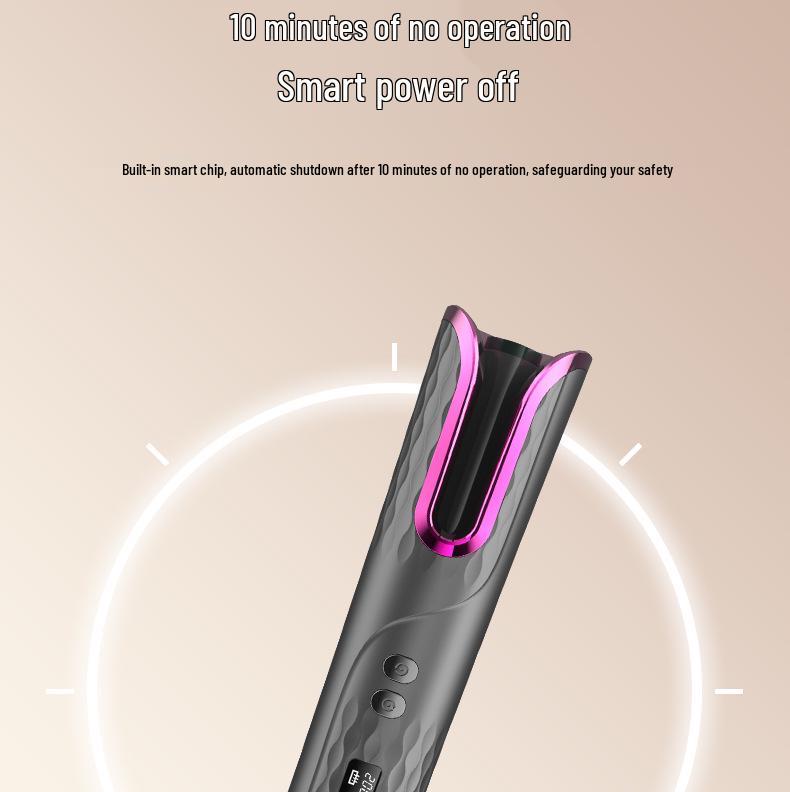 Wireless Automatic Rotating Curling Iron with LCD Display