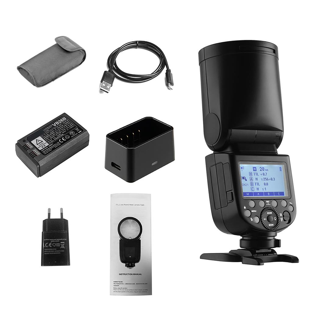 Professional Camera Flash Lamp Round Head Wireless 2.4G Zoom for A7RII A7R A58 A99 ILCE6000L A7RIII A7R3 A9 A77II A77