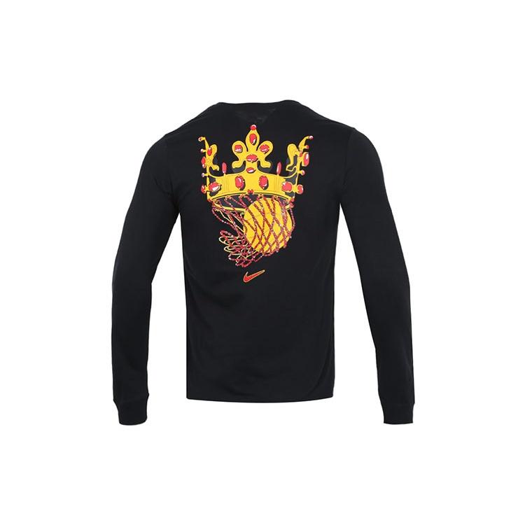 Men s Nike Lebron Sfg Basketball Sports Printing Round Neck Long Sleeves Black T-Shirt DN2906-010 M