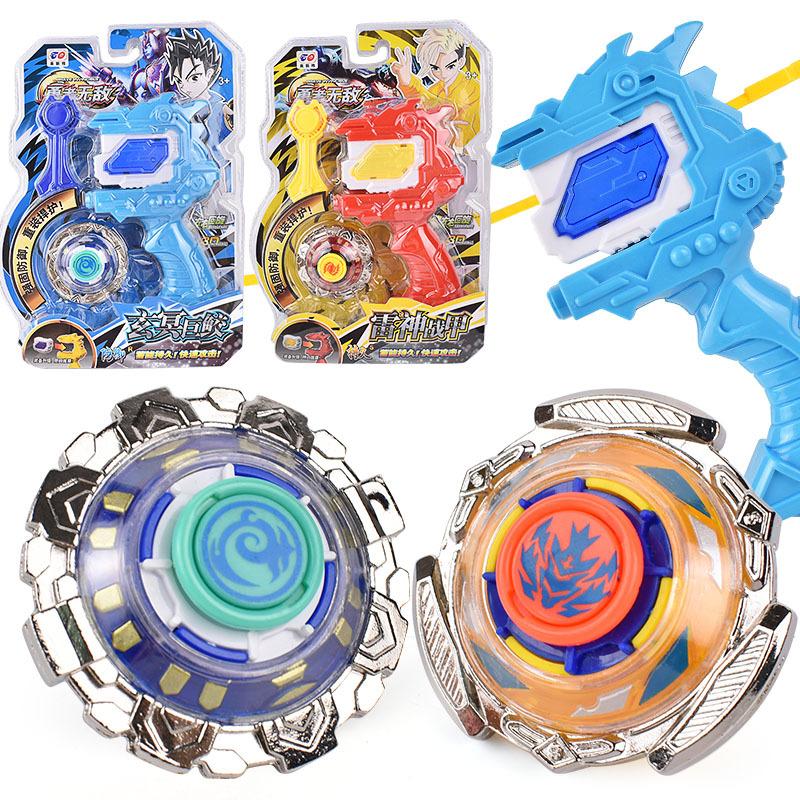 Gyro Toy Children'S Pull Strip Launcher Combined With Metal Lump Screw Battle Boy Blister Set Direct Supply