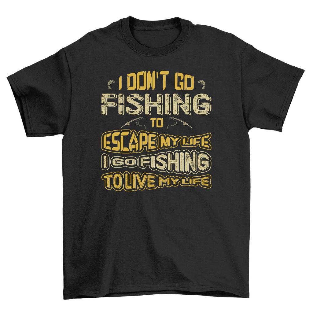8'' Fishing Escape Funny T-Shirt Mens Womens Tees Top - Reel in Laughs! Unisex Design, Perfect for Fi