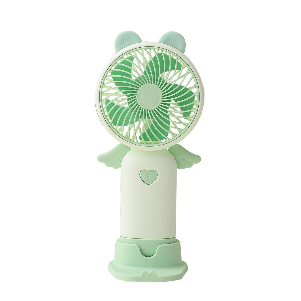 Portable Rechargeable Cartoon Mini Fan with USB and Night Light – Desktop & Handheld