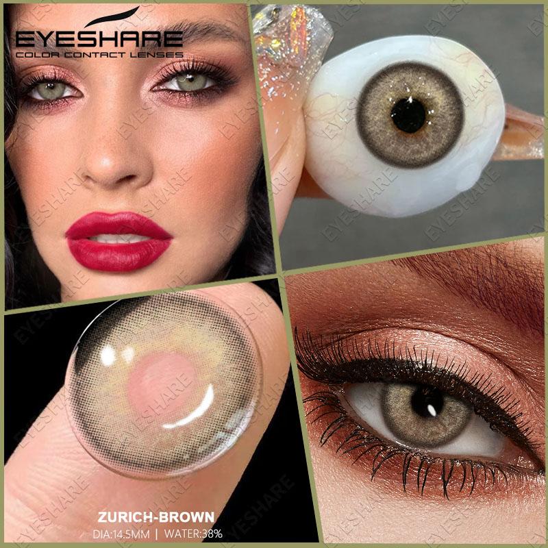 Eyeshare Colored Contact Lenses Blue Eye Makeup Contact Lenses Annual Comfort Green Colored Contact Lenses Gray Natural Colored Soft Lenses 1 Pair