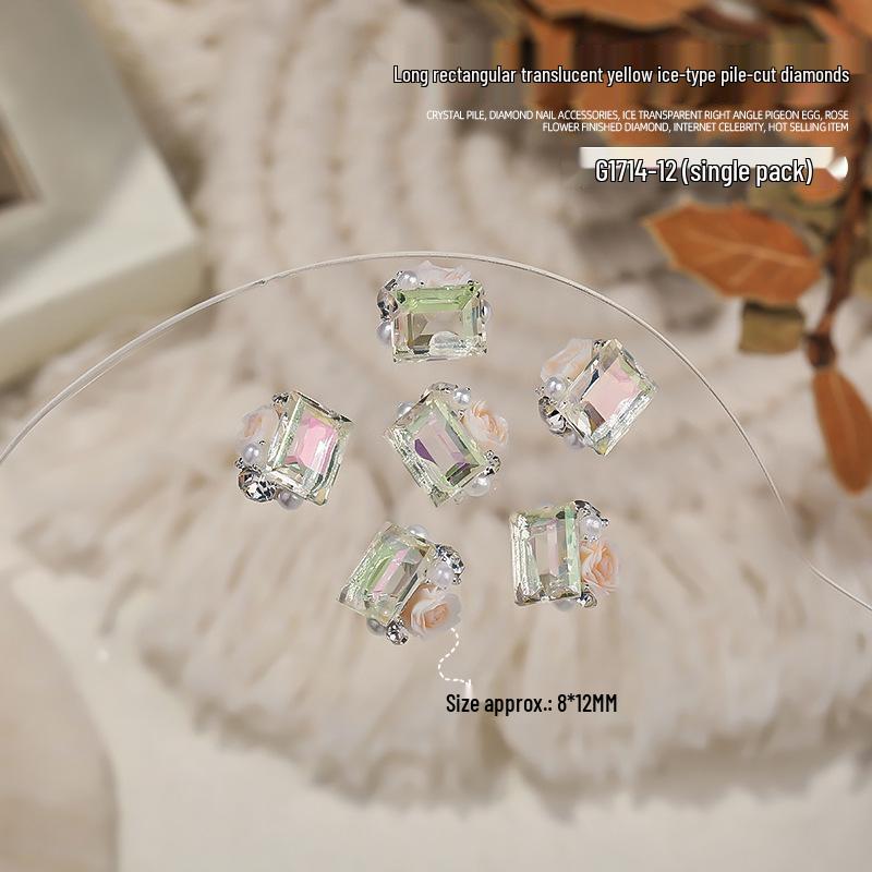 Transparente Strass Stapelbare Nail Art Dekorationen – Kristall Eis Bonbon Design