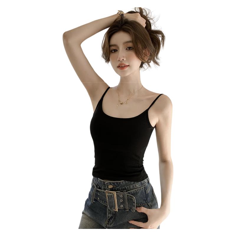 LangSha Red Spaghetti Strap Women's New Padded Sexy Sleeveless Tank Top Outerwear