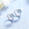 Silver Color New Fashion Cute Cat Paw Stud Earrings for Women Creative Blue Zircon Party Jewelry Prevent Allergy