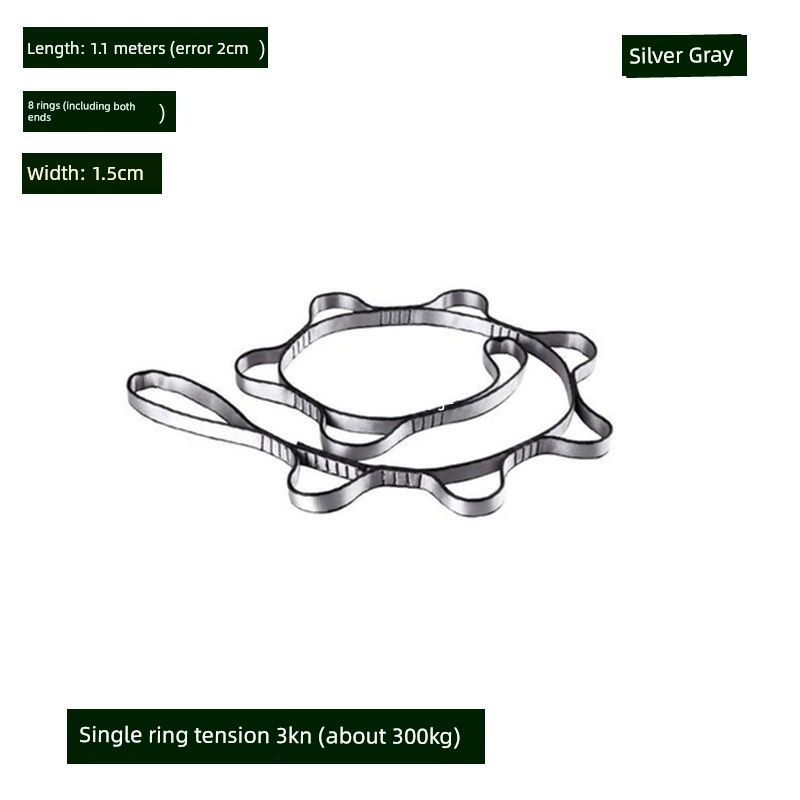 

Super Abrasion Resistant Yoga Bandlet Indoor Anti-Gravity Aerial Yoga Hammock Vitality Belt Chrysanthemum Rope Stretch Belt Fitness Grey chrysanthemum rope 1.1 m (8 rings)