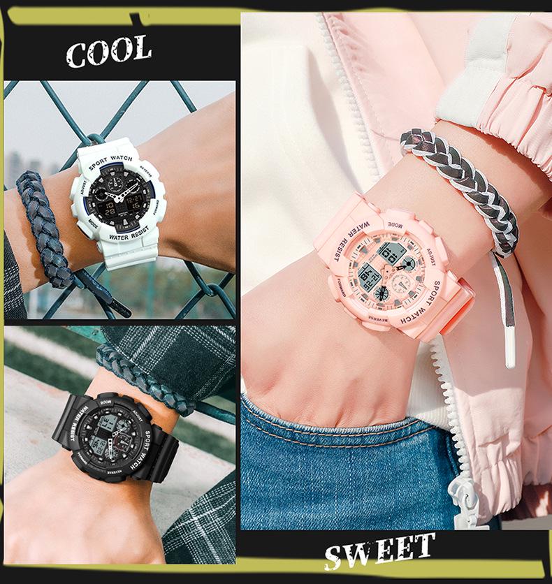 Sanda Personalized Multifunctional Outdoor Sports Watch for Men and Women - Luminous, Waterproof, Dual Display Digital Wristwatch.